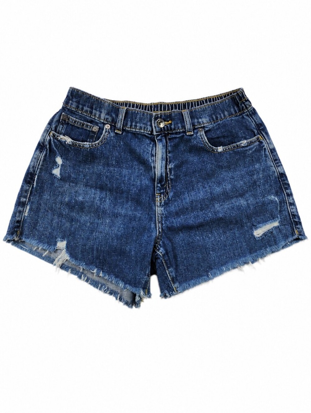 Aerie Daydream Denim Shorts M American Eagle Distressed Raw Hem Medium Wash